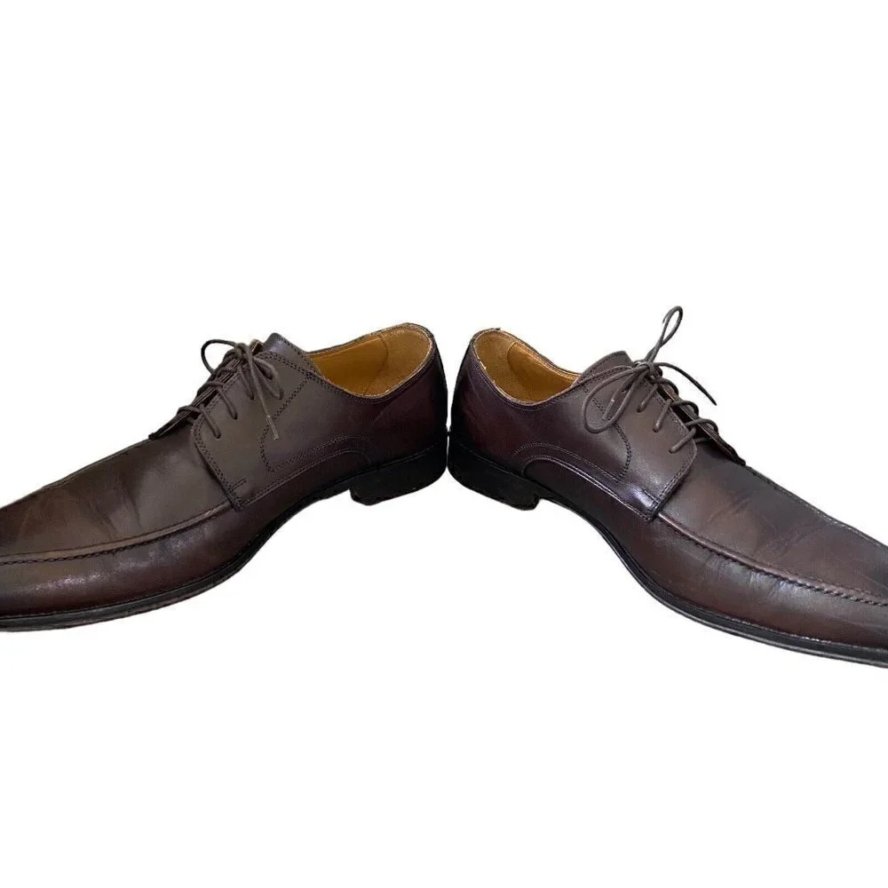 Mercanti Fiorentini Italy 2665 Brown Leather Oxford Shoes Lace up Mens Size 12 M